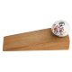 2 Pieces White Floral Leafy Painted Wooden Door Stopper